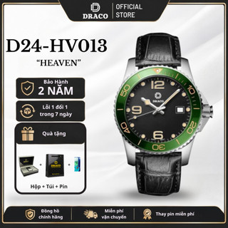 Đồng hồ Nam - Thương hiệu Việt DRACO D24-HV013 "HEAVEN" Đen dây da đen, dây da cao cấp, thời trang