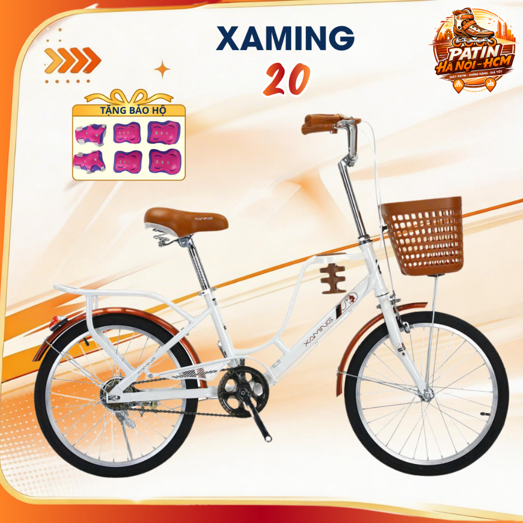 Xe đạp trẻ em Xaming 20 - Vành nan chắc chắn 3 màu đỏ/xanh/cam size 20-24 inch