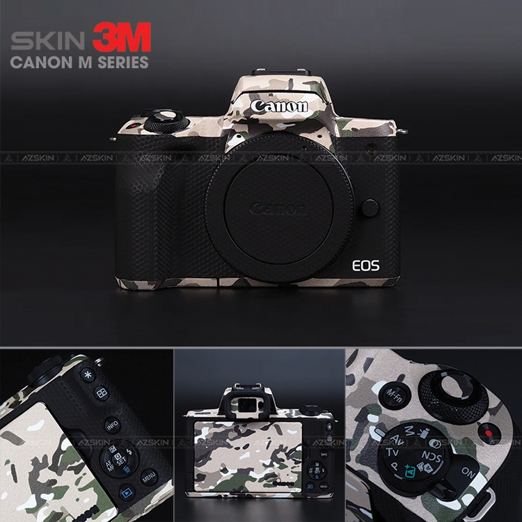 Miếng Dán Skin 3M Máy Ảnh Canon M3 | M5 |  M6 Mark ll | M10 | M50 | Chất Liệu Vân Nổi Chính Hãng-AZS
