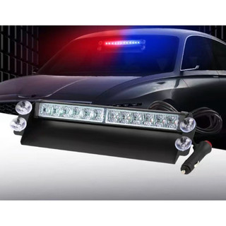 Đèn ưu tiên 12 bóng led xanh đỏ gắn kính lái ô tô