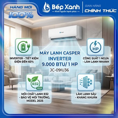 QC-09IU36A | Máy Lạnh Casper Inverter 9.000BTU/ 1 HP QC-09IU36A - Tiết Kiệm Điện, 1 Ngựa