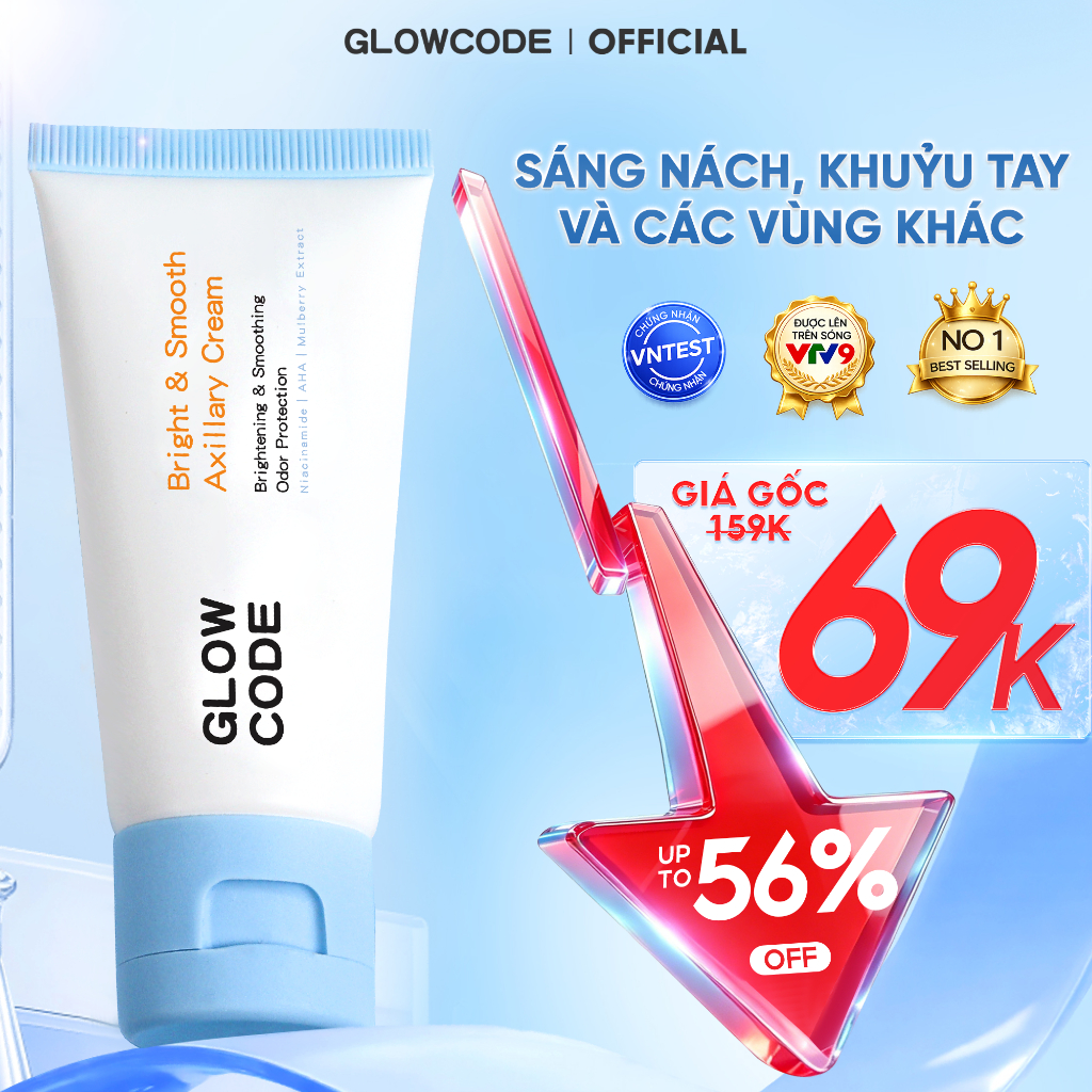 Kem dưỡng trắng Glowcode kem body với Niacinamide và chiết xuất dâu tằm hỗ trợ da sáng mịn với niaci