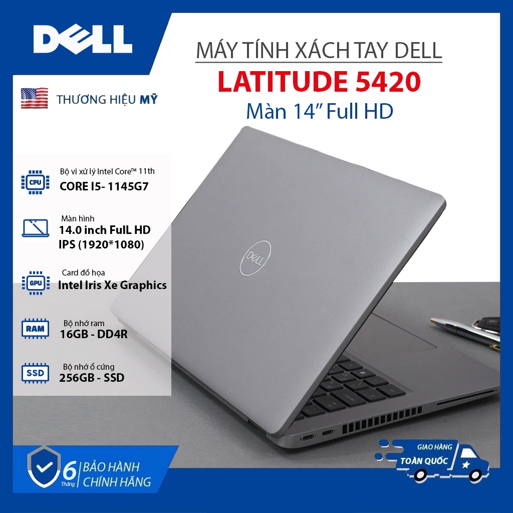 Laptop Dell Latitude 5420 11th Core i5-1145G7 /RAM 16GB /SSD 256GB /FHD Mới 99%