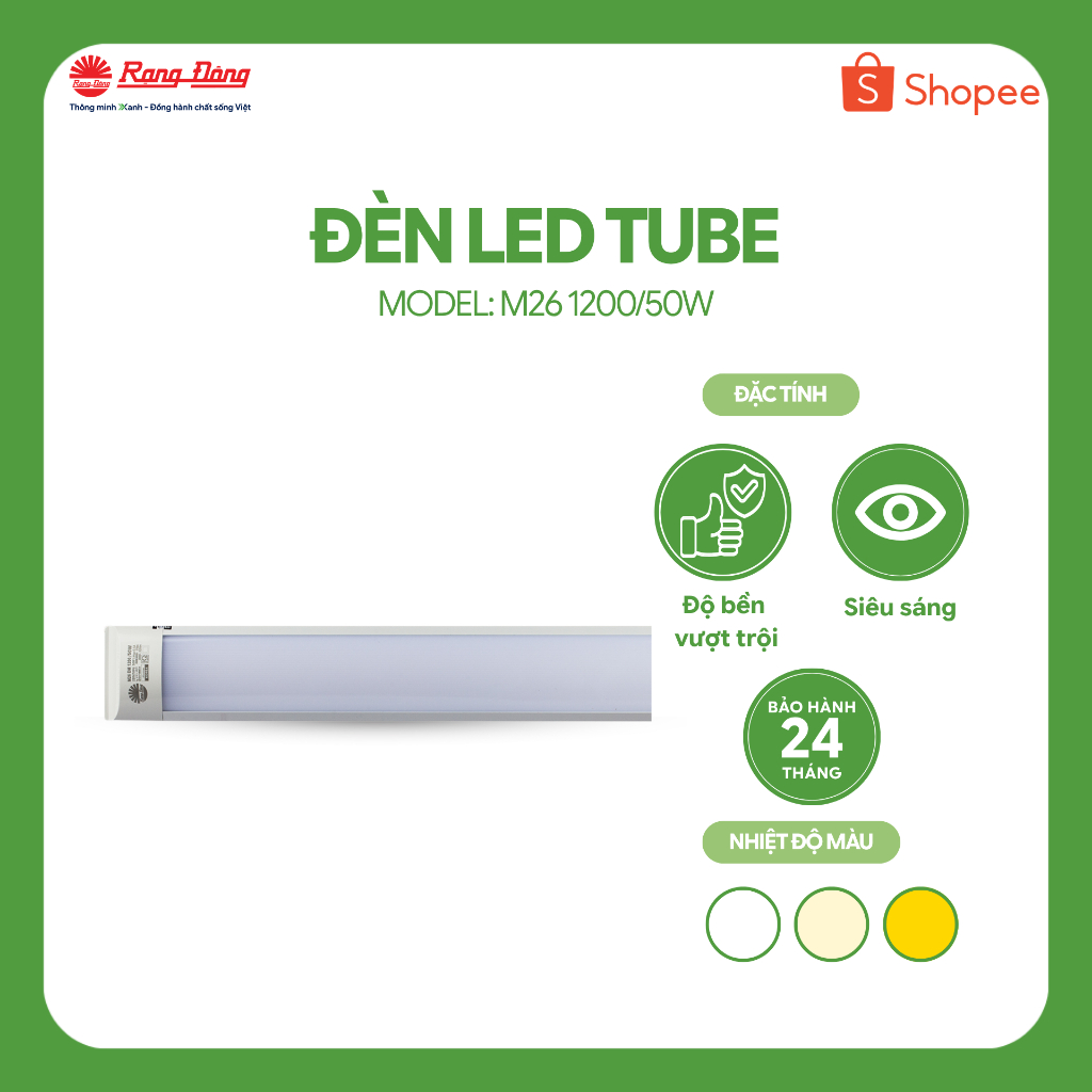 Đèn LED Nổi trần M26 50W Rạng Đông Model: M26 1200/50W