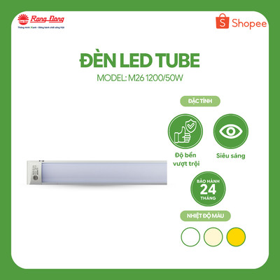 Đèn LED Nổi trần Rạng Đông M26 1200/50W ánh sáng trắng Chip LED Hàn Quốc chất lượng ánh sáng cao