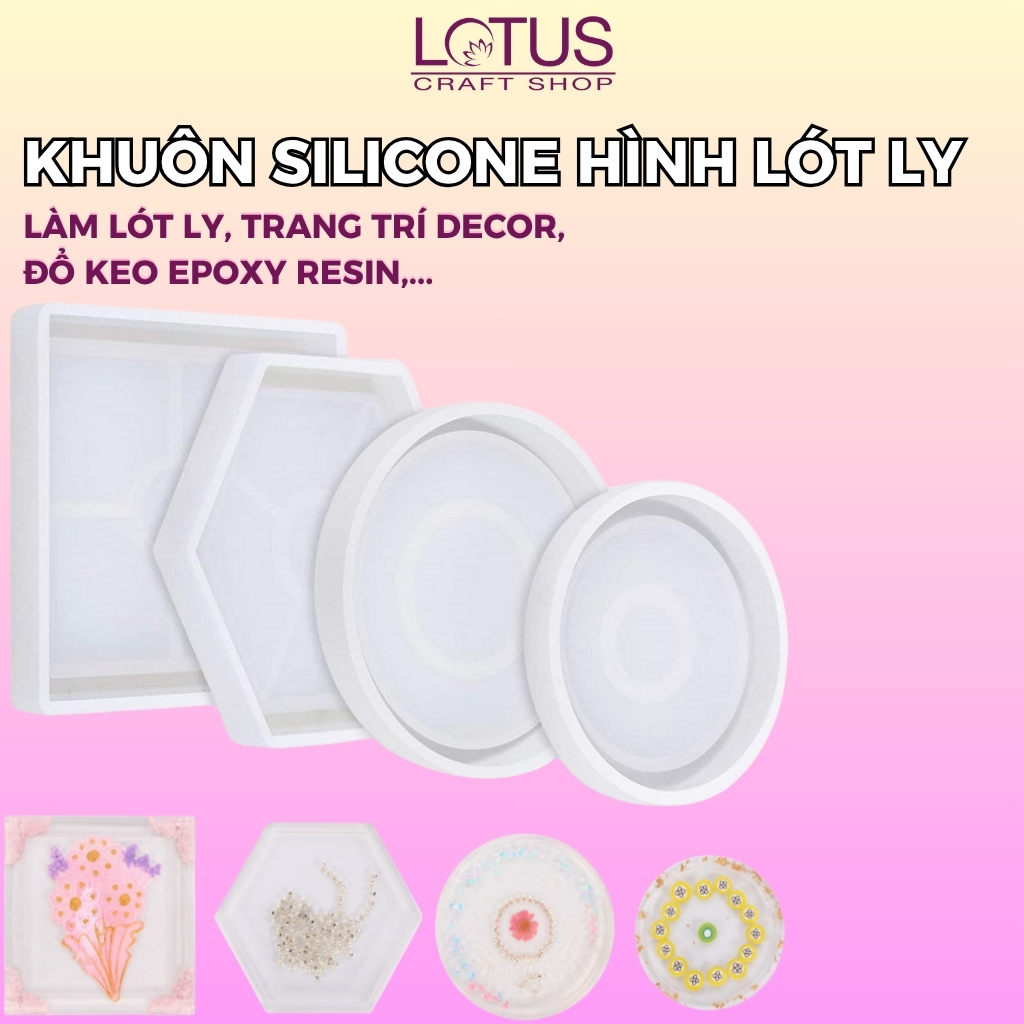 Khuôn Silicone Làm Lót Ly Handmade, Khuôn Lót Ly Đổ Keo Epoxy Resin