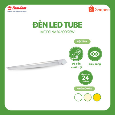Đèn LED nổi trần Rạng Đông M26 600/25W ánh sáng trắng 6500k Chip LED Hàn Quốc chất lượng ánh sáng cao