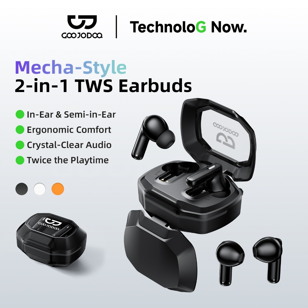 Tai Nghe GOOJODOQ 2 Trong 1 Tặng Kèm 2 Cặp (In-ear + Semi-in-ear) Trong Cùng Hộp, Kết Nối 2 Thiết Bị Cùng Lúc,Pin 5 Giờ | BigBuy360 - bigbuy360.vn