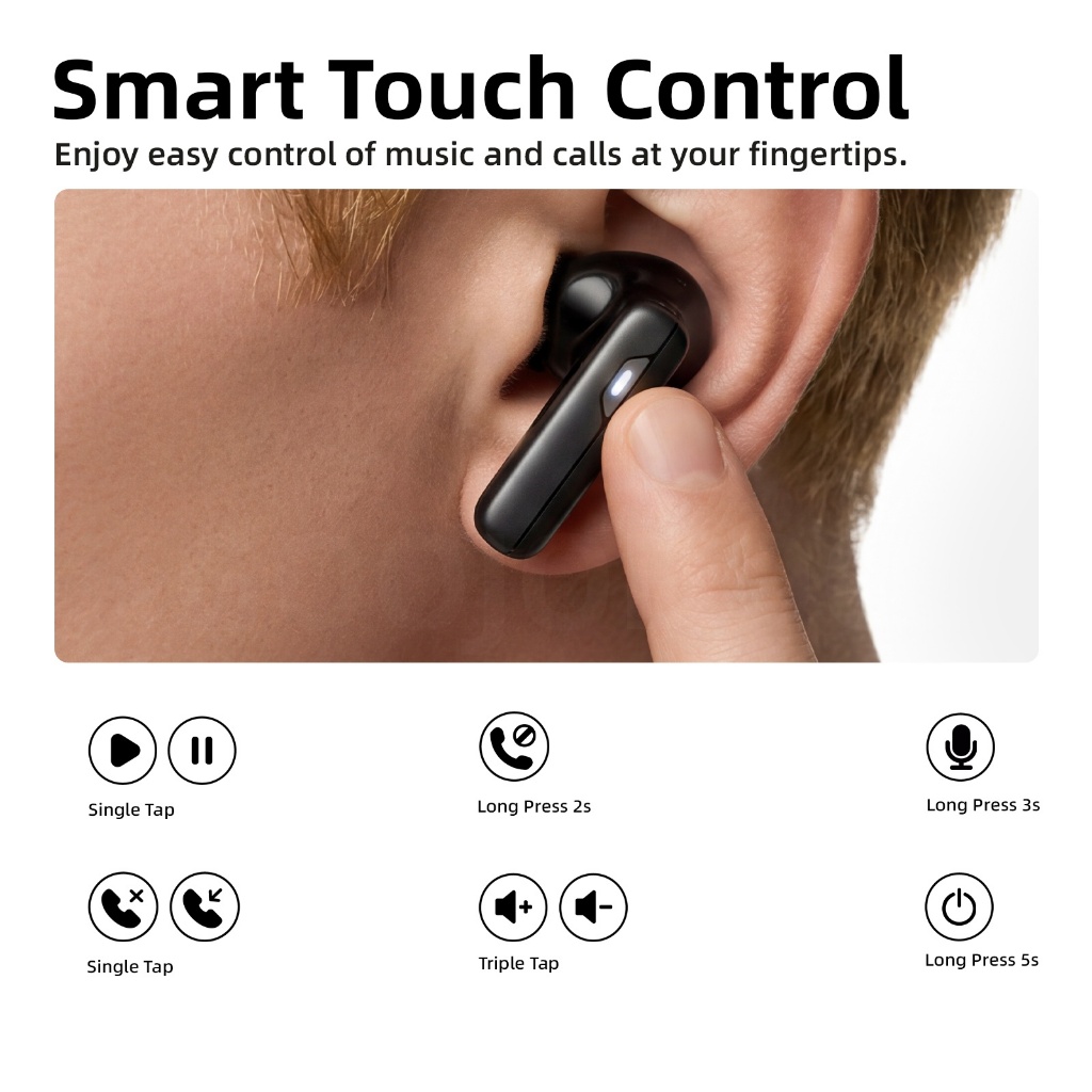 Tai Nghe GOOJODOQ 2 Trong 1 Tặng Kèm 2 Cặp (In-ear + Semi-in-ear) Trong Cùng Hộp, Kết Nối 2 Thiết Bị Cùng Lúc,Pin 5 Giờ | BigBuy360 - bigbuy360.vn
