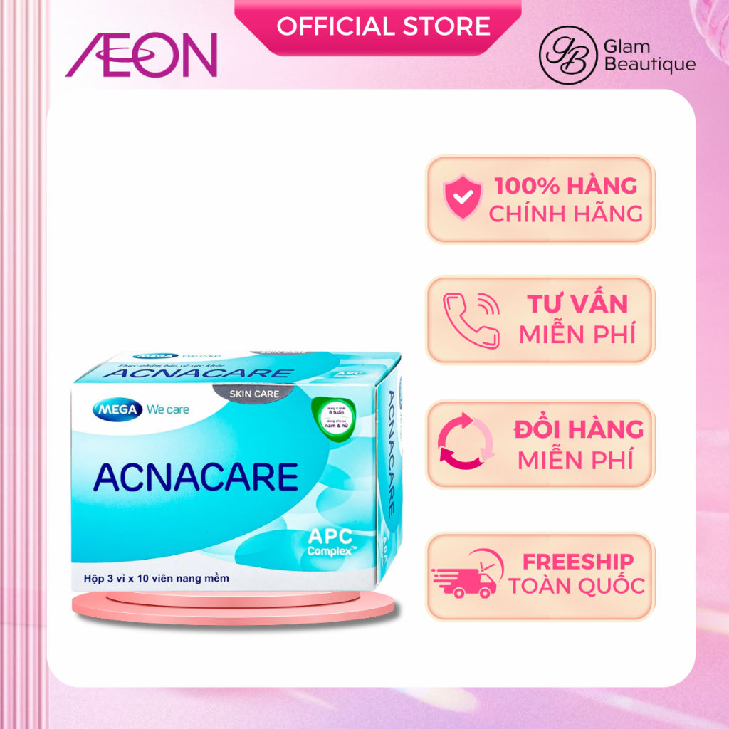 Viên Uống Giảm Mụn Đẹp Da Mega WeCare Acnacare (30 Viên) - Glam Beautique