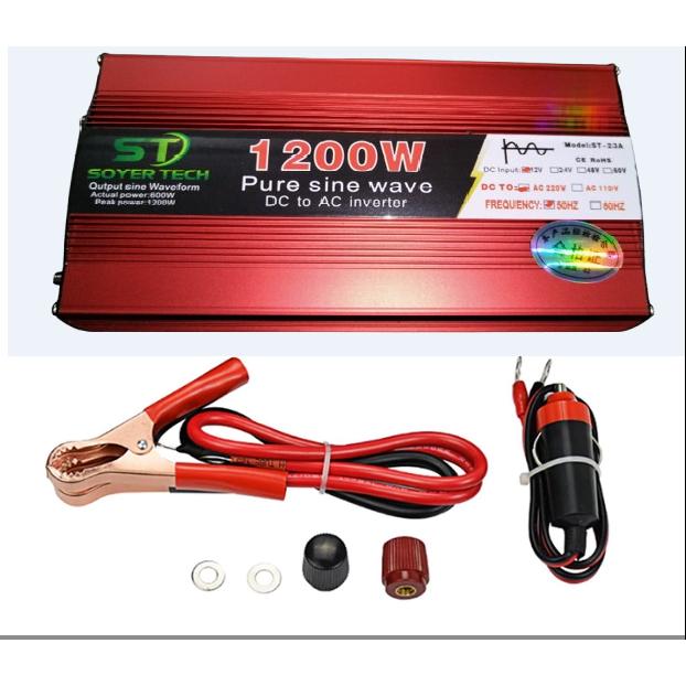 Bộ chuyển đổi điện 12v 1200W ST23 - Sóng Sin Chuẩn PL  ST