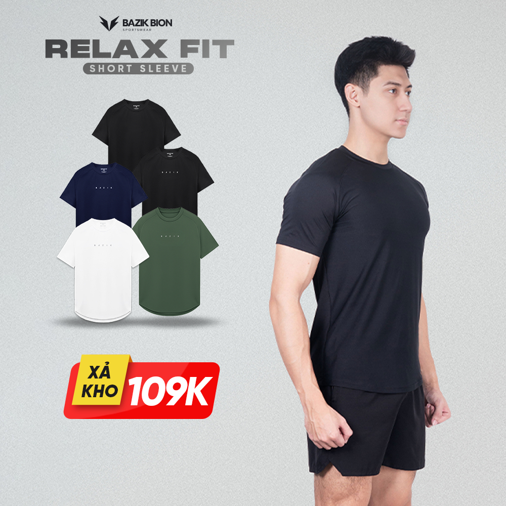 [HÀNG XẢ, KHÔNG ĐỔI TRẢ] Áo Thun Thể Thao Nam BAZIK Relax Fit co giãn 4 chiều, vận động thoải mái, t