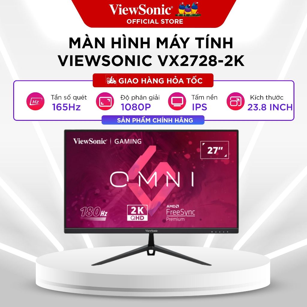 Màn Hình Gaming ViewSonic VX2728-2K (27inch/ 2K/ Fast IPS/ 180Hz/ 0.5ms/FreeSync/ AdaptiveSync)