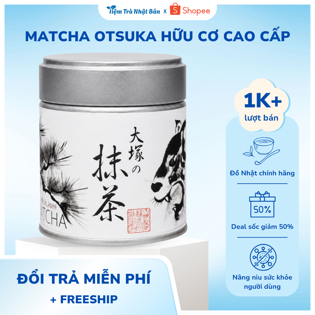 Bột Matcha Hữu Cơ Otsuka Matcha Cao Cấp 40g Hương Vị Đậm Đà, Thơm Ngọt Tự Nhiên Hương Lá Trà Non M41