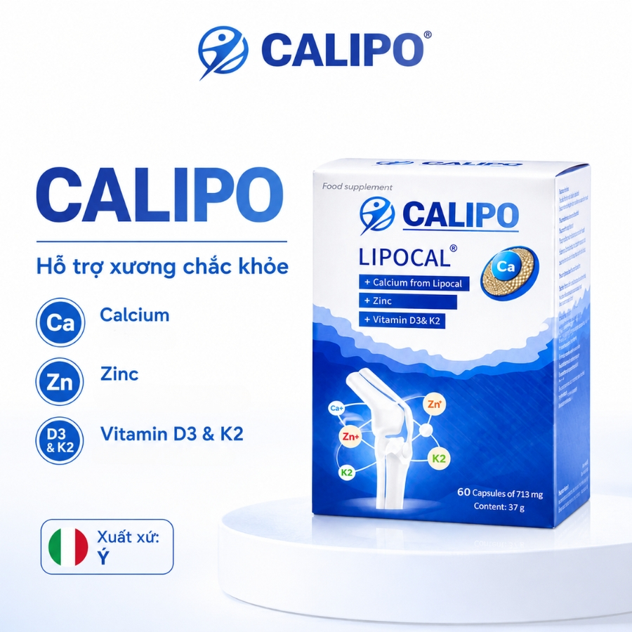 CALIPO ACTIVMEDI PHARMA - Canxi Lipocal sinh học thế hệ mới hộp 60 viên