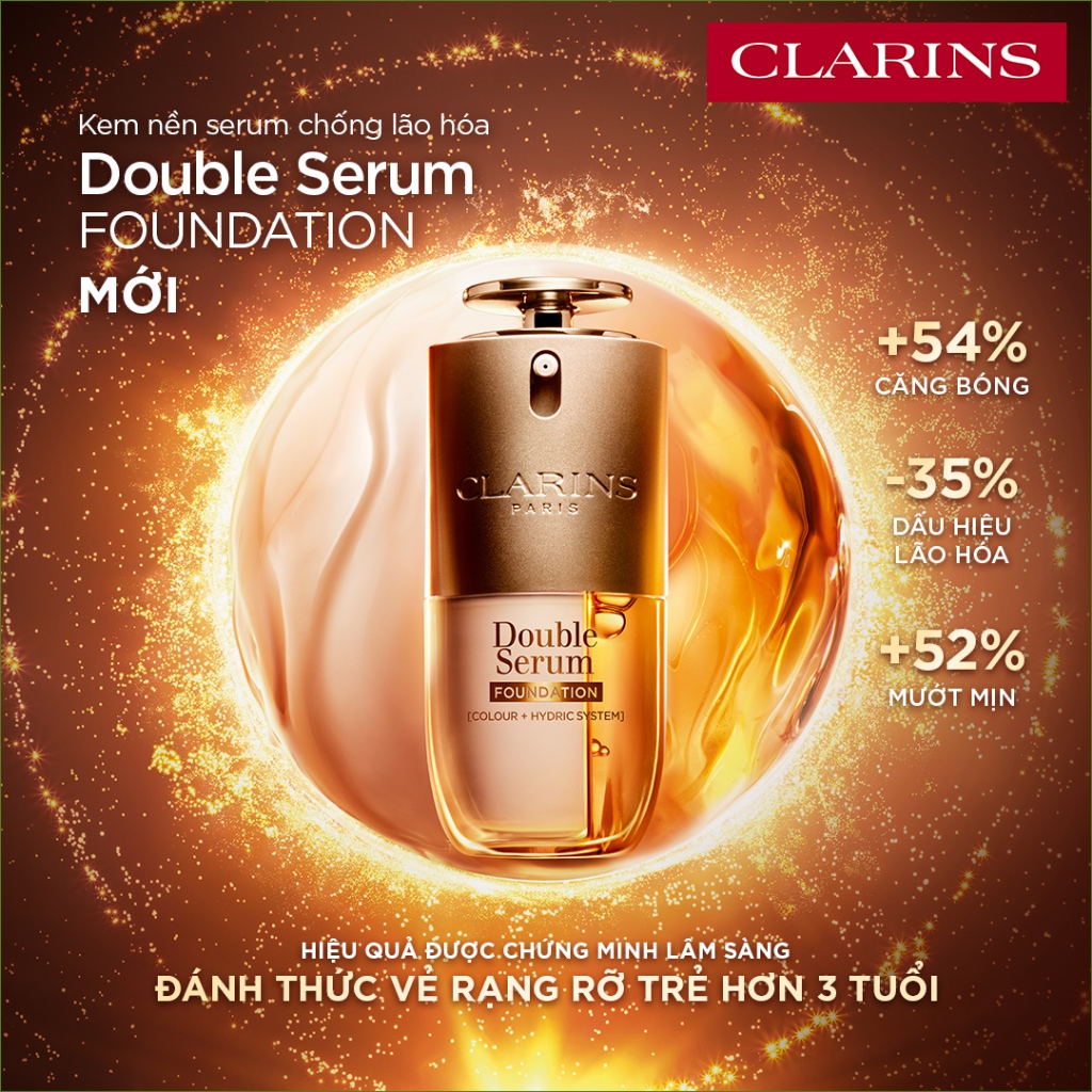 Kem nền serum chống lão hóa Clarins Double Serum Foundation 30ml