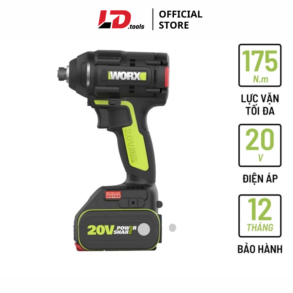 Máy vặn vít dùng pin 20V Worx WU294 175Nm