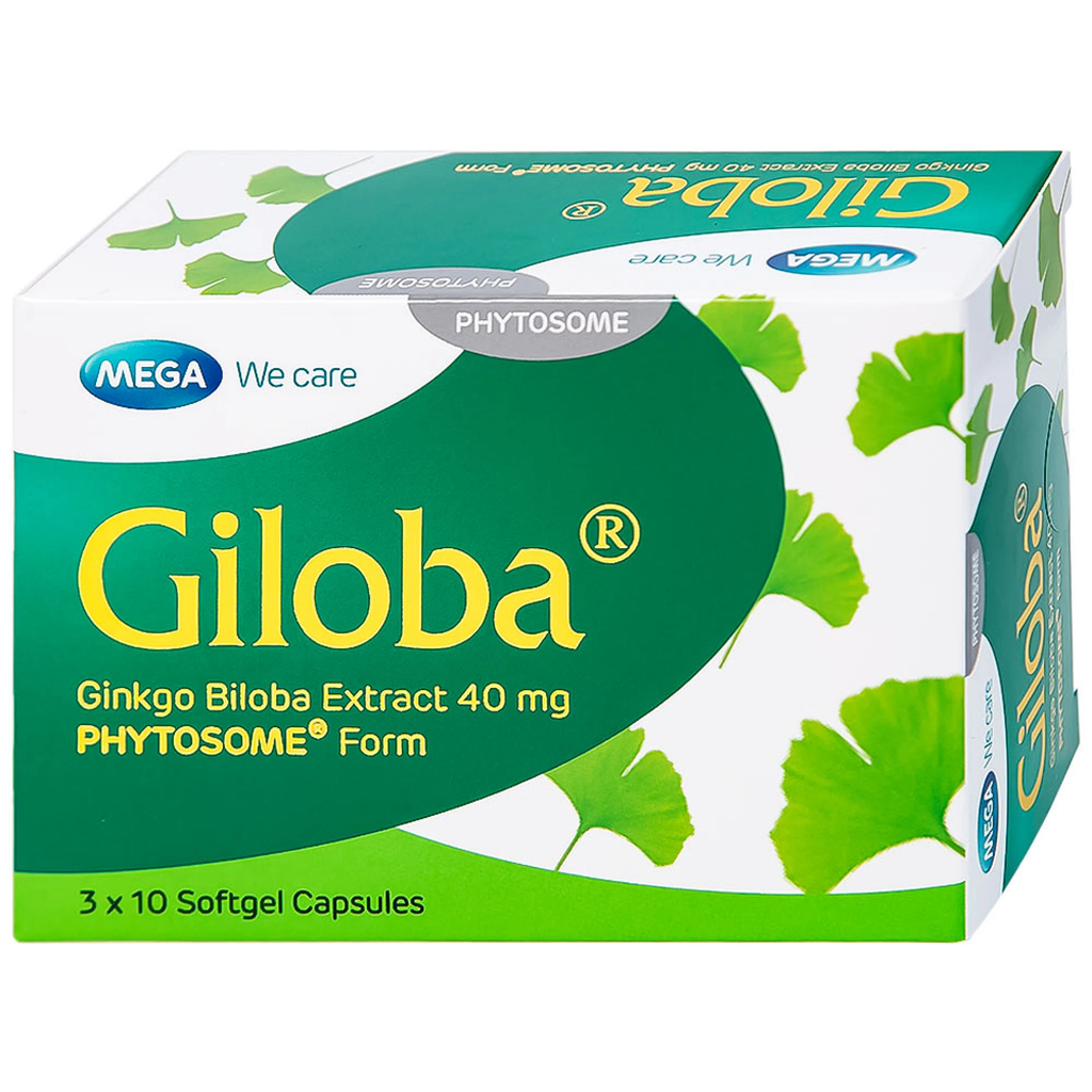 GILOBA 40MG - TĂNG CƯỜNG TUẦN HOÀN MÁU NÃO, CẢI THIỆN TRÍ NHỚ - HỘP 30 VIÊN