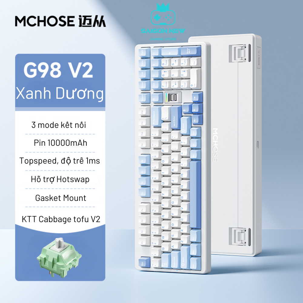 Bàn phím cơ Gaming G98 pro thích hợp chơi game, văn phòng- Led RGB nhiều chế độ, mạch xuôi - Có Mchose hub | BigBuy360 - bigbuy360.vn