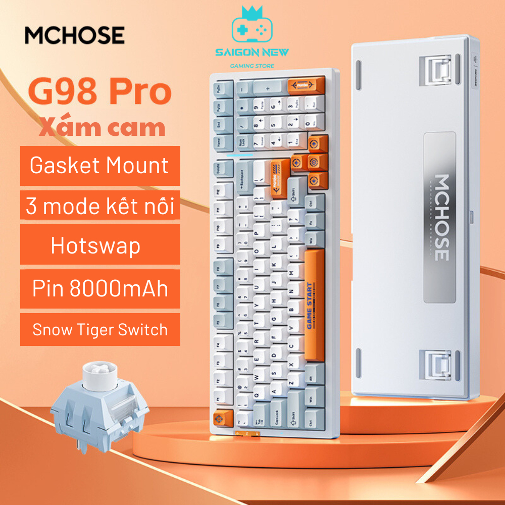 Bàn phím cơ Gaming G98 pro thích hợp chơi game, văn phòng- Led RGB nhiều chế độ, mạch xuôi - Có Mchose hub | BigBuy360 - bigbuy360.vn