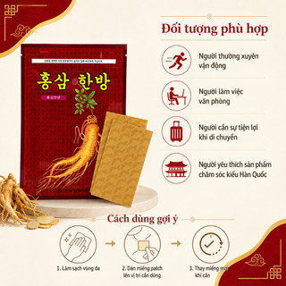 Cao Dán Hồng Sâm Himena Đỏ Hàn Quốc 20 Miếng