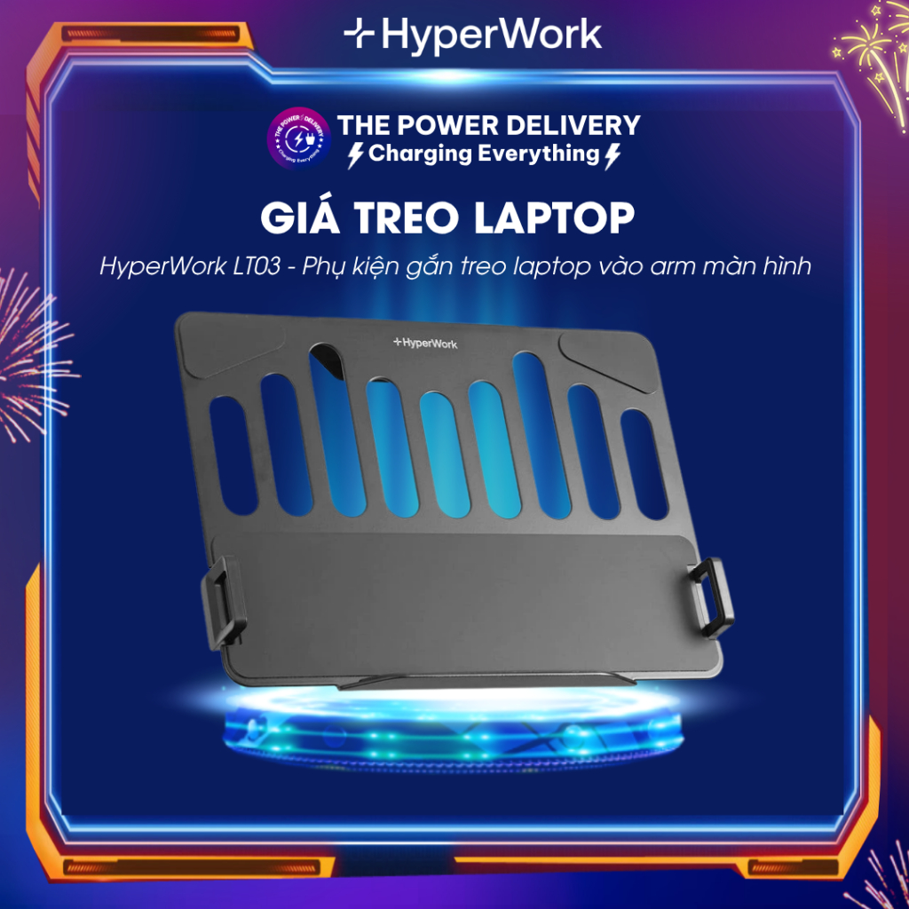 Giá treo laptop HyperWork LT03 - Phụ kiện gắn treo laptop vào arm màn hình