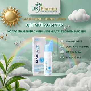 Xịt mũi Agsinus DK 50ml Giúp Vệ Sinh Mũi Hàng Ngày, Hỗ Trợ Giảm Triệu Chứng Nghẹt Mũi-DK Pharma