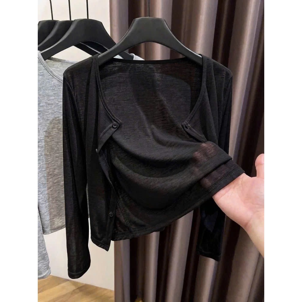 Áo hè khoác cardigan thun giấy bigsize mã AH30