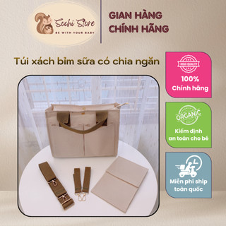 [Tặng dây treo xe đẩy] Túi xách bỉm sữa MNB đa năng có chia ngăn kt 33x24x15cm