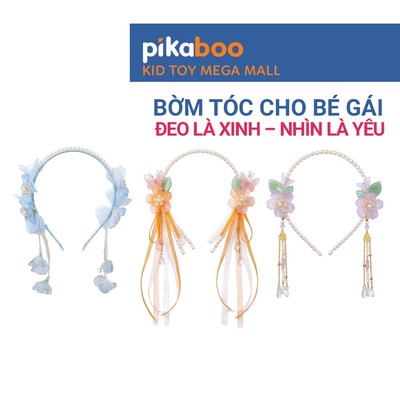 Bờm tóc bé gái xinh xắn Pikaboo, bờm cài tóc cho bé, phụ kiện tóc công chúa nhiều mẫu đẹp