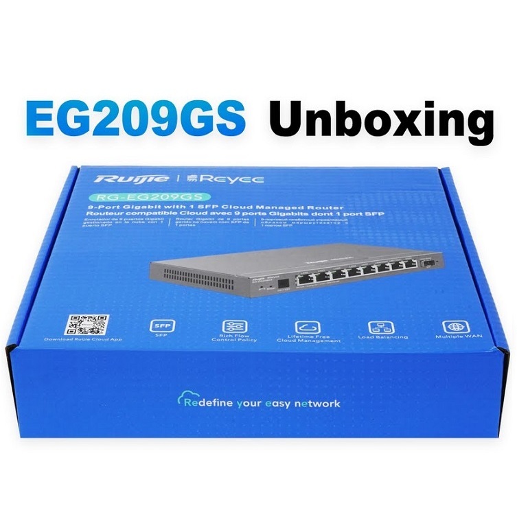 Router cân bằng tải Ruijie Reyee RG-EG209GS 1 cổng SFP, hỗ trợ 200 người dùng