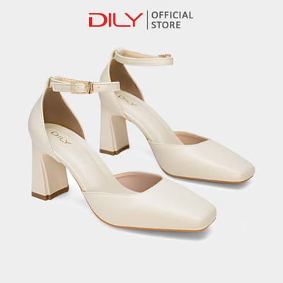 Giày cao gót DILY thiết kế mũi vuông trẻ trung, gót vuông cao 7.5cm DL0629