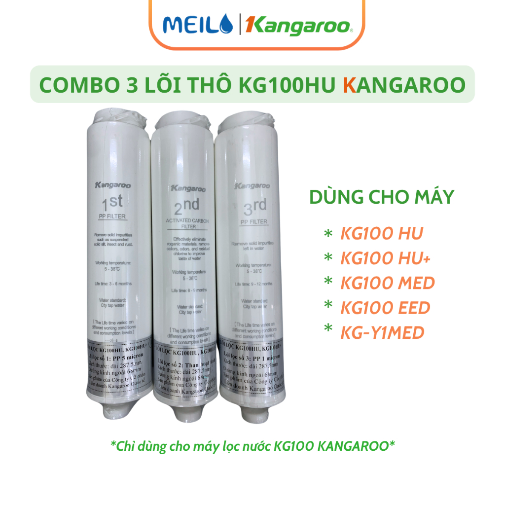 Bộ Lõi lọc 123 HU dành cho các máy Kangaroo KG100HU, KG100HU+, KG100MED, KG100EED, KG-Y1MED