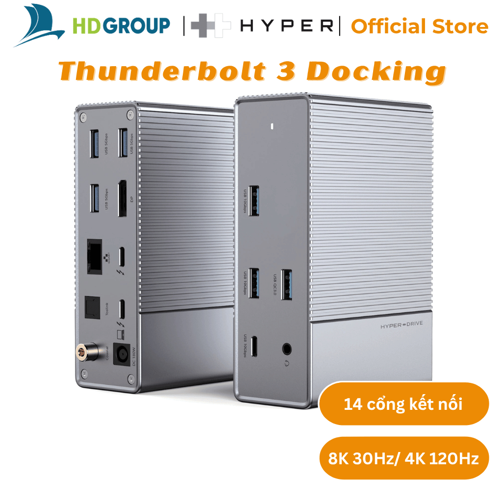 Cổng chuyển đổi HYPERDRIVE GEN 2 14 cổng THUNDERBOLT 3 STATION HUB (HD-G2TB314)