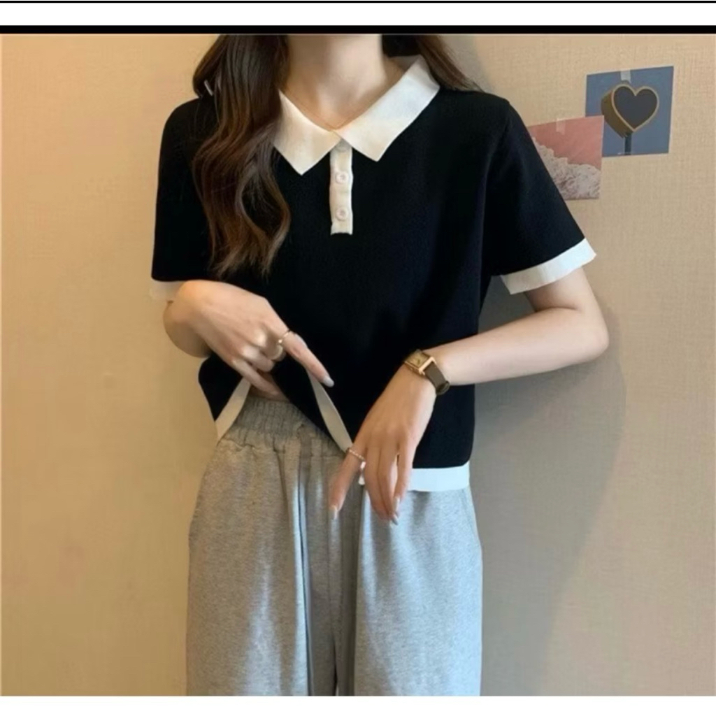 [ CÓ BIGSIZE ĐẾN 120KG] áo polo form rộng phối trắng (k7) co dãn  dày dặn loại tốt