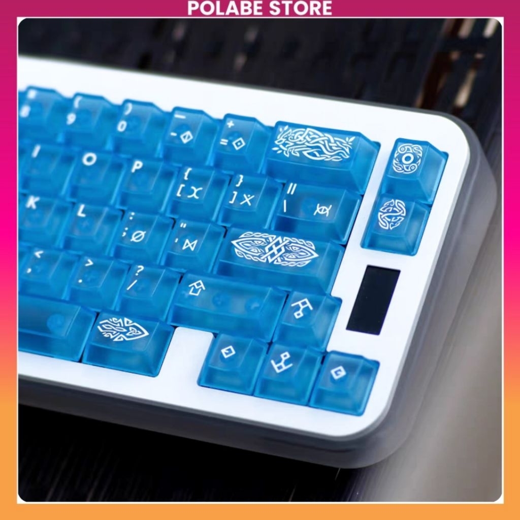 Keycap Eternity Fighter Jet Black PC Keycap xuyên led OEM profile Keycap smoke đen mờ bàn phím Polab