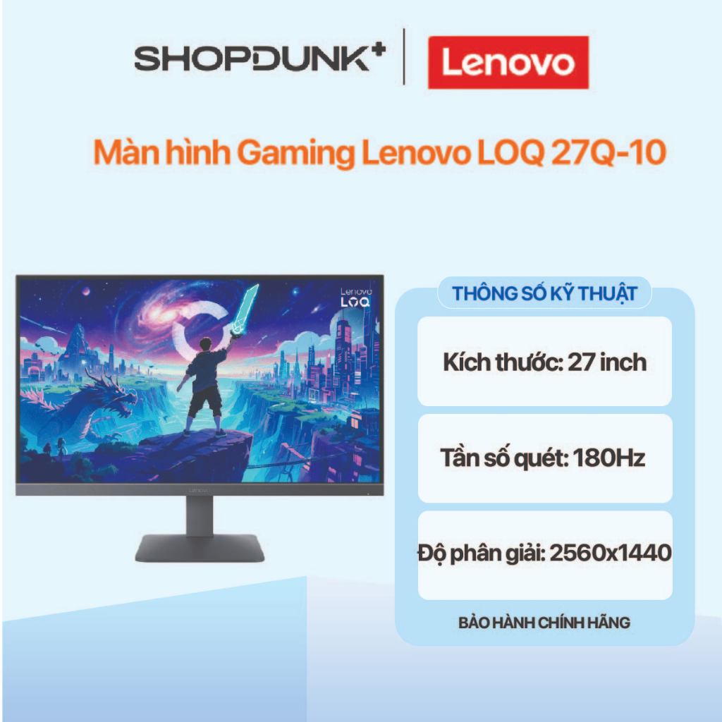 Màn hình Gaming Lenovo LOQ 27Q-10 68F3GACBVN (27 inch | IPS | WLED 2560x1440 | 180Hz | MPRT 0.5ms)