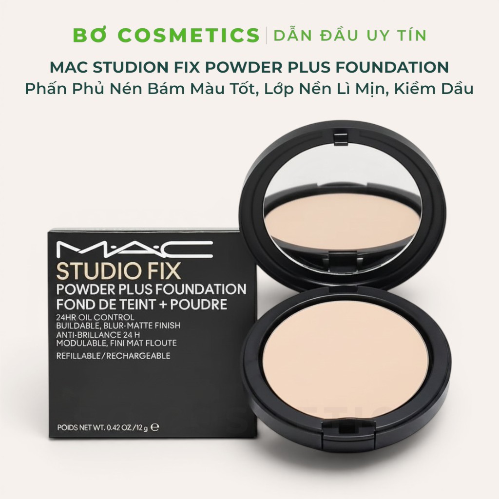 Phấn Phủ Nén MAC Studio Fix Powder Plus Foundation Cho Lớp Nền Mịn Lì, Kiểm Soát Dầu - Bơ Cosmetics