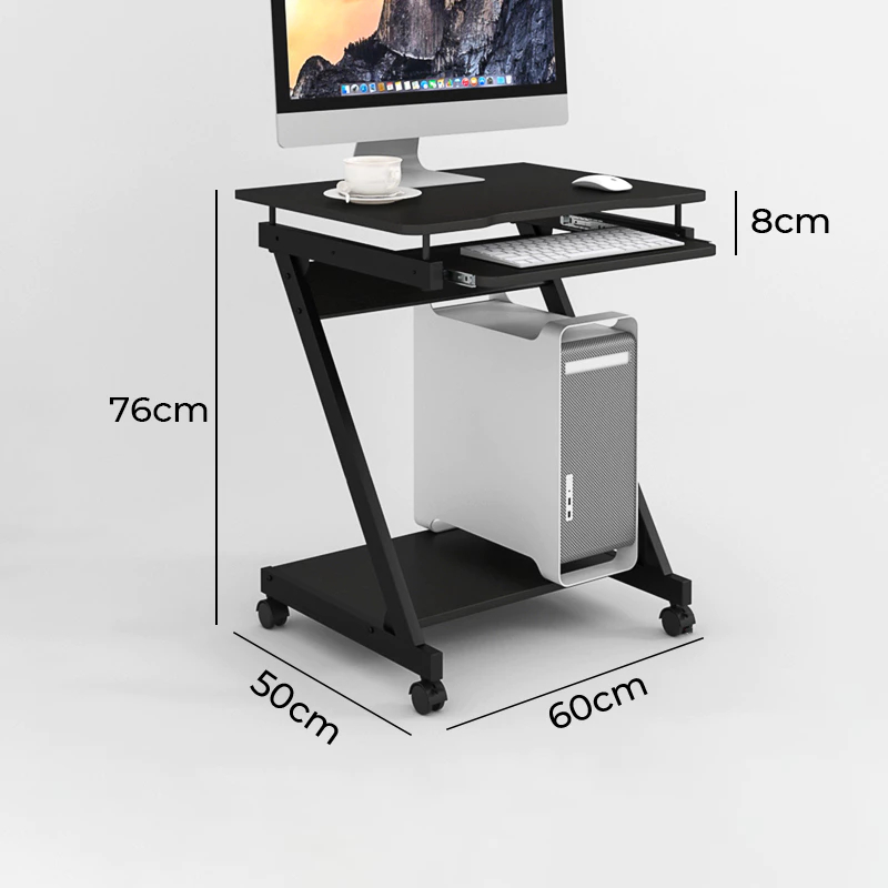 [FURNI HOME] Bàn làm việc chân chữ Z có bánh xe di chuyển kèm ngăn kéo để bàn phím ILUMIA - GM220