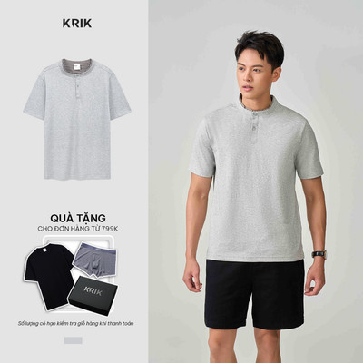 Áo Phông Nam KRIK Form Regular Thiết Kế Layer Phối Kẻ Trẻ Trung Năng Động AP1436