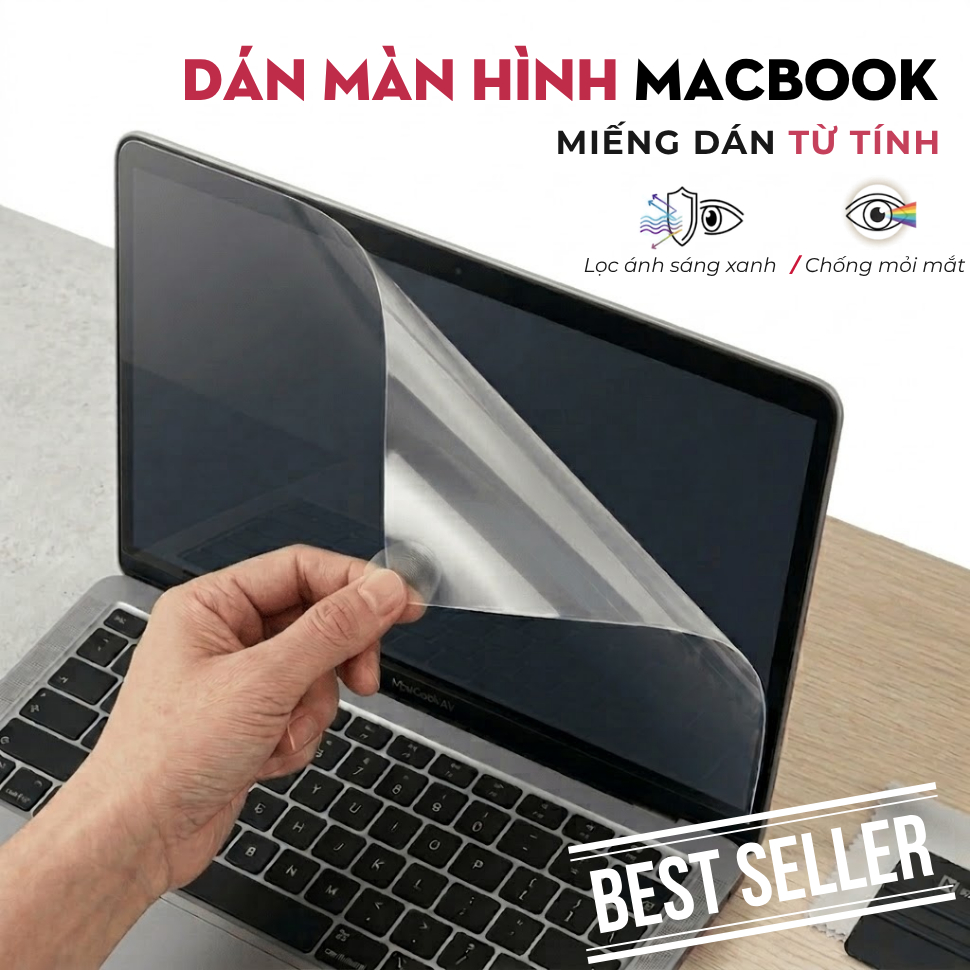 [Kèm Khăn lau]  Dán Màn Hình MacBook Siêu Nét Dễ Dán - Tặng Dụng Cụ Đầy Đủ