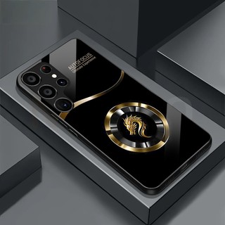 Ốp lưng cho SAMSUNG S24 ULTRA Mặt lưng kính cường lực tráng gương, sang trọng, thiết kế FORCUS Rồng