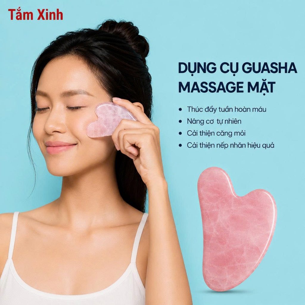 Đá Guasha Thạch Anh Loại 1 Massage Nâng Cơ Hiệu Quả Hàng Chính Hãng Giúp Da Sáng Khỏe Đều Màu. Đá Gu