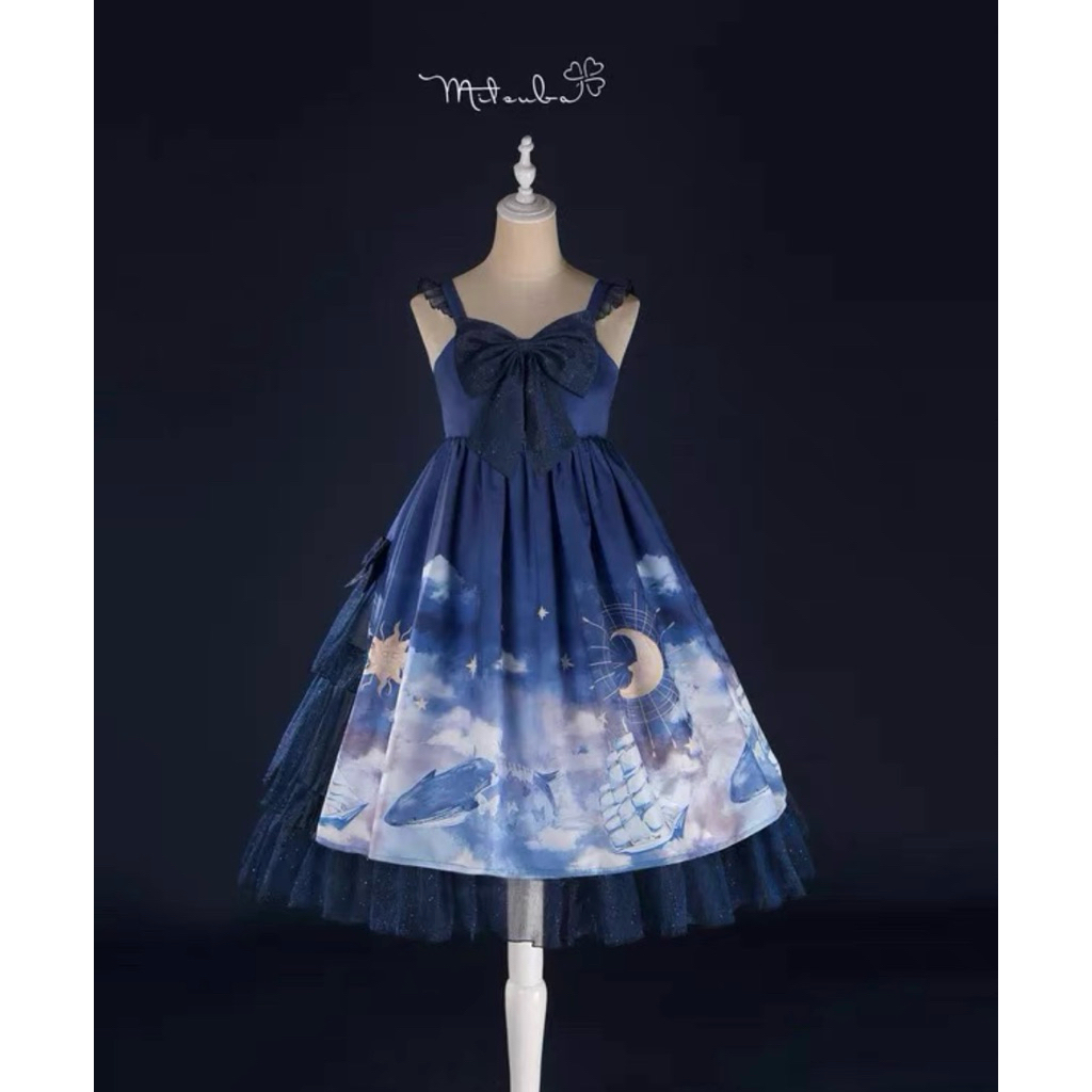 Váy đầm JSK Lolita chính hãng brand Mitsuba màu xanh dương