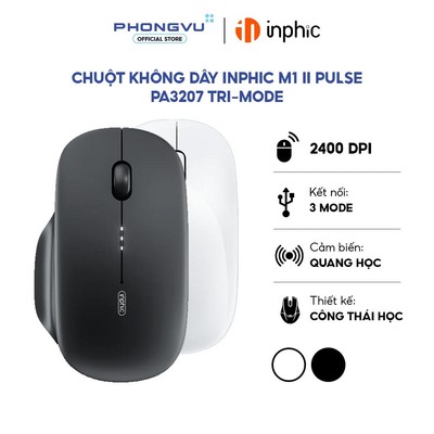 Chuột không dây Inphic M1 II Pulse PA3207 Tri-mode - Bảo hành 12 tháng