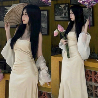 Đầm cúp ngực kèm chocker