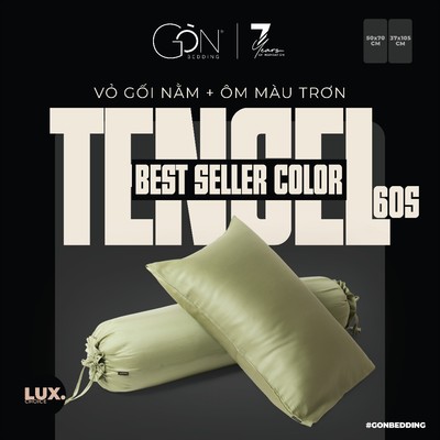 [BEST SELLER COLOR] Vỏ Gối Gòn Bedding Lụa Tencel 60s Cao Cấp Màu Trơn 50x70 cm | 37x105 cm