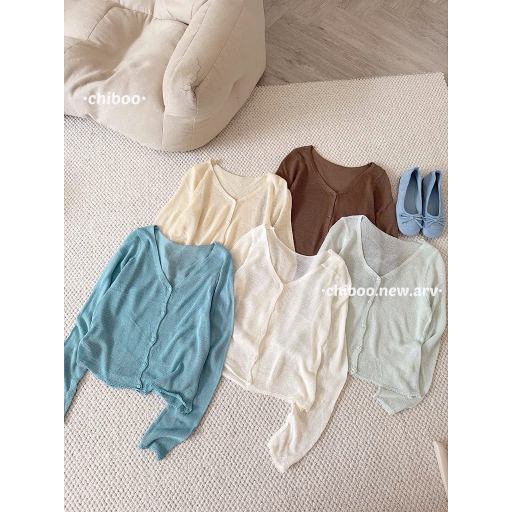 [Hàng chuẩn QC - sẵn ship luôn] Áo khoác ngoài - áo cardigan len đan mỏng mặc hè thu | BigBuy360 - bigbuy360.vn