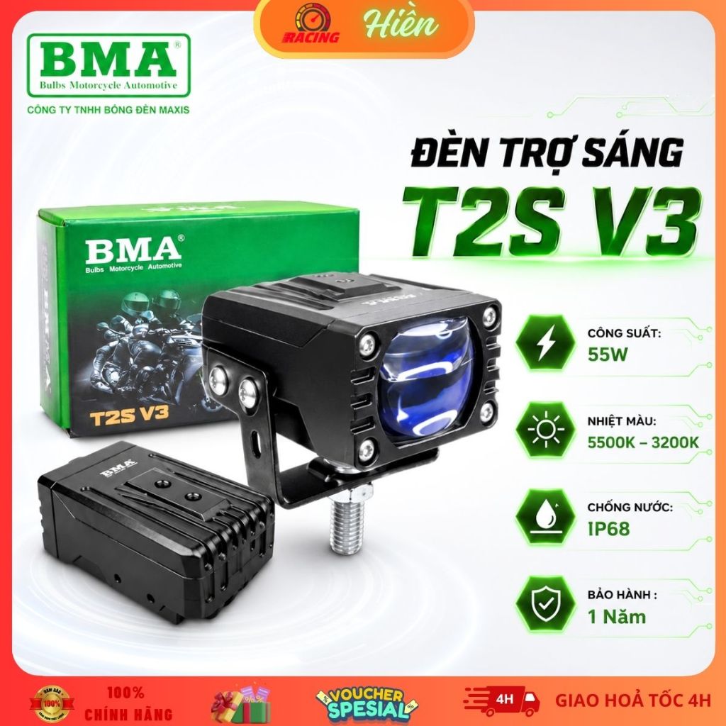 Đèn Trợ Sáng Bi Cầu T2S V2 V3 BMA 60W – Ánh Sáng Chuẩn Từng Chi Tiết, Chống Chói, Chống Nước IP68