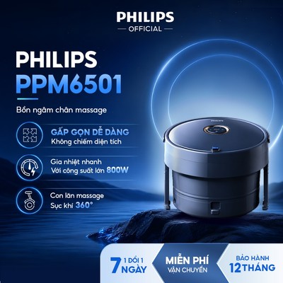 Bồn Ngâm Chân Massage PHILIPS 6501- thiết kế gấp gọn, gia nhiệt với công suất lớn 800W